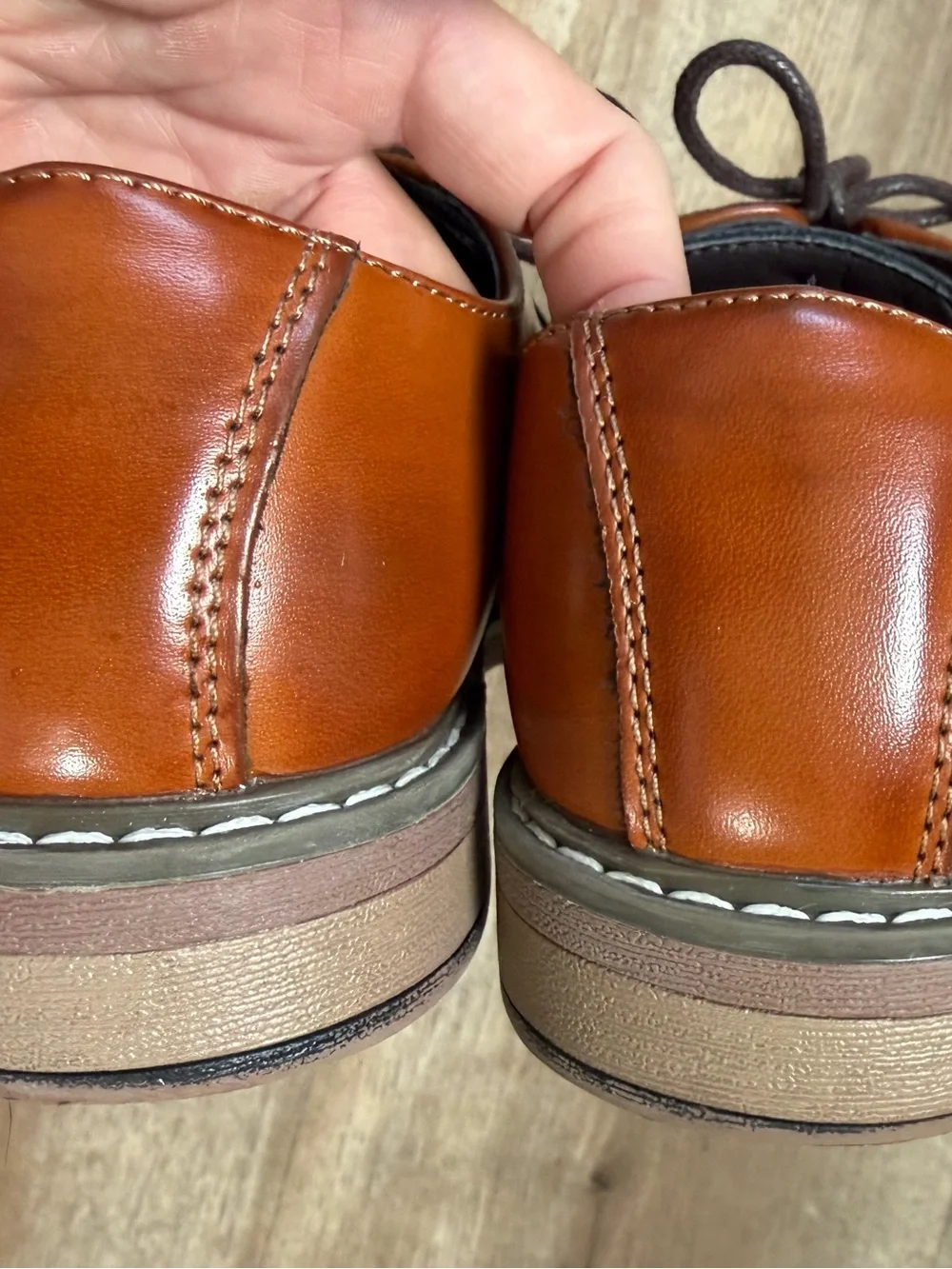 Bruno Marc Boys Brown Leather Cap-Toe Derby Dress Shoes 4